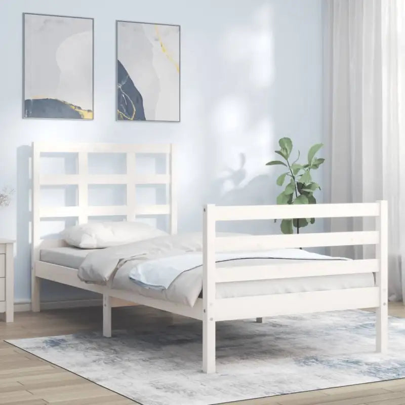 Massief Grenenhout Bedframe voor een Praktische en Natuurlijke Slaapruimte - Wit / 100 x 200 cm - Bedden & bedframes