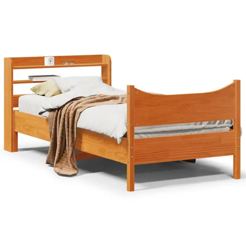 Massief grenenhout bedframe voor een stabiele en duurzame slaapkamer - Wasbruin / 100 x 200 cm - Bedden & bedframes