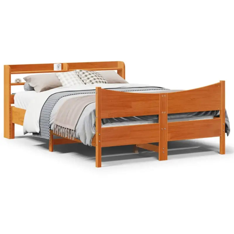 Massief grenenhout bedframe voor een stabiele en duurzame slaapkamer - Wasbruin / 120 x 190 cm - Bedden & bedframes