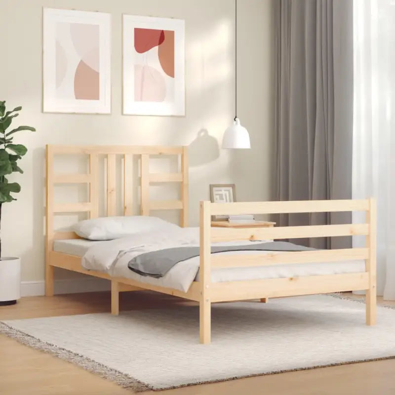 Massief grenenhout bedframe voor een stabiele en natuurlijke uitstraling - Naturel / 90 x 200 cm - Bedden & bedframes