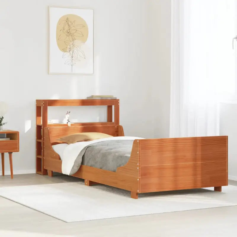Massief Grenenhout Bedframe voor een Stevige en Duurzame Nachtrust - Wasbruin / 75 x 190 cm - Bedden & bedframes