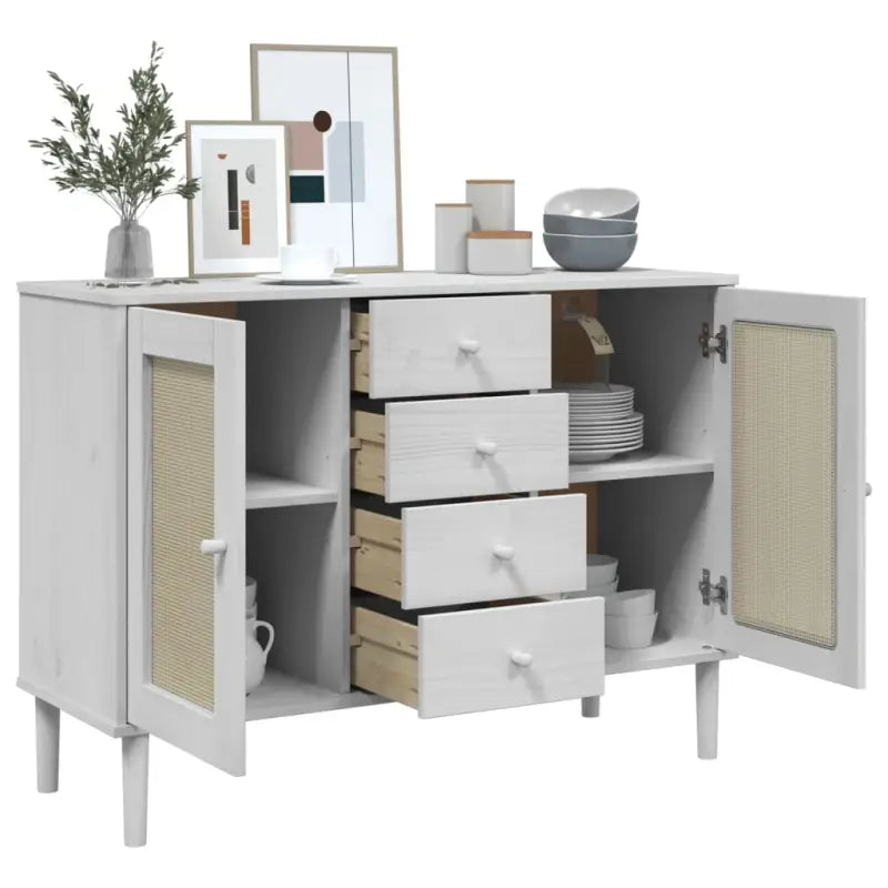 Massief Grenenhout Dressoir met Minimalistische Charme voor Jouw Kamer - Dressoirs & buffetkasten