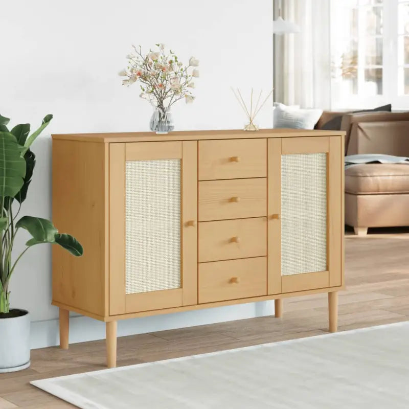 Massief Grenenhout Dressoir met Minimalistische Charme voor Jouw Kamer - Bruin / 1 - Dressoirs & buffetkasten
