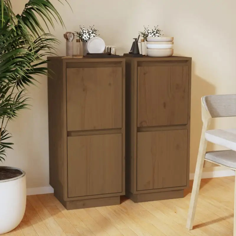 Massief Grenenhout Dressoir voor Praktisch en Decoratief Gebruik - Honingbruin / 2 - Dressoirs & buffetkasten