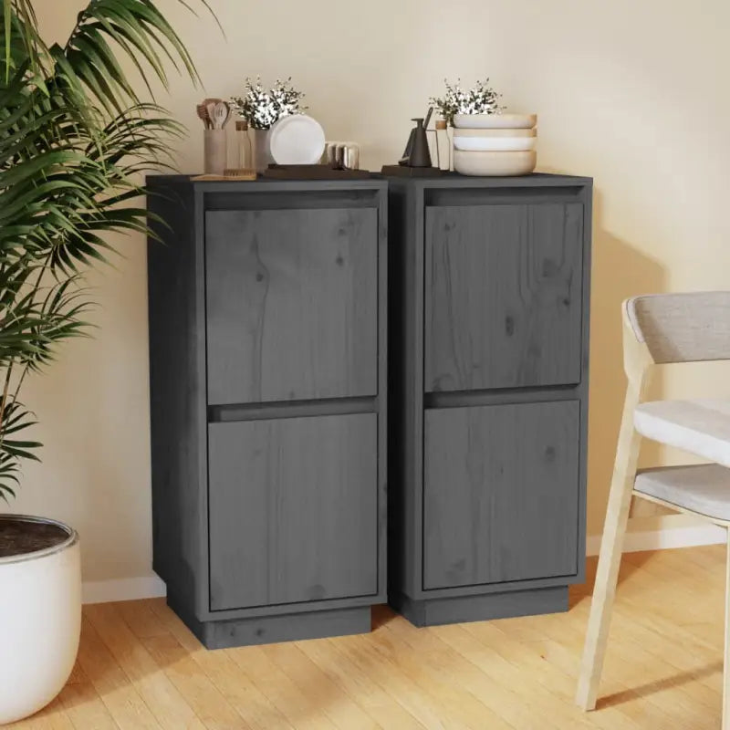 Massief Grenenhout Dressoir voor Praktisch en Decoratief Gebruik - Grijs / 2 - Dressoirs & buffetkasten