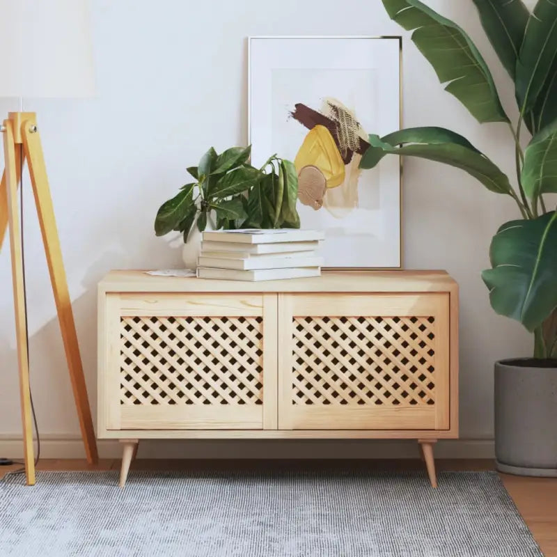 Massief Grenenhout houten kastdeuren met latwerk voor stijl en luchtstroom - 49.5 x 39.5 cm / 2 - Kastdeuren