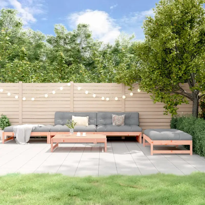Massief Grenenhout Loungeset voor in de tuin met zachte kussens - Natuurlijk douglashout - Tuinsets