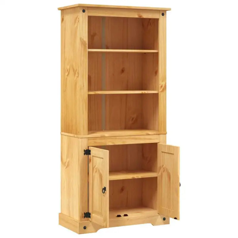 Massief grenenhout opbergkast met open planken in Mexicaanse stijl - Opbergkasten & lockerkasten