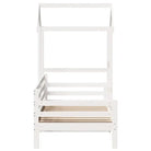 Massief grenenhout slaapbank met open zijdeur in wit materiaal - Bedden & bedframes