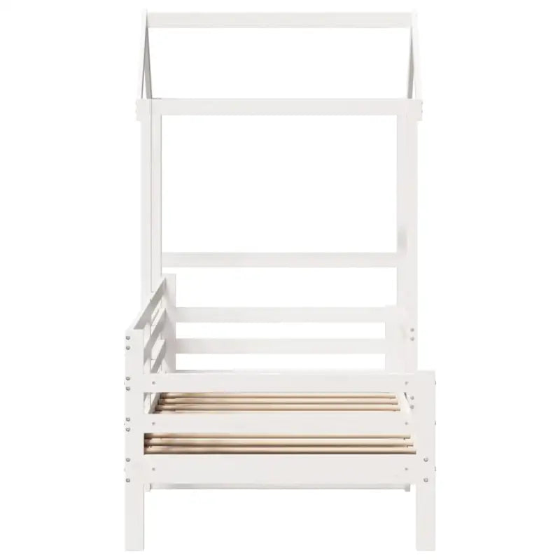 Massief grenenhout slaapbank met open zijdeur in wit materiaal - Bedden & bedframes