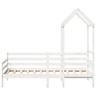 Massief grenenhout slaapbank met open zijdeur in wit materiaal - Bedden & bedframes