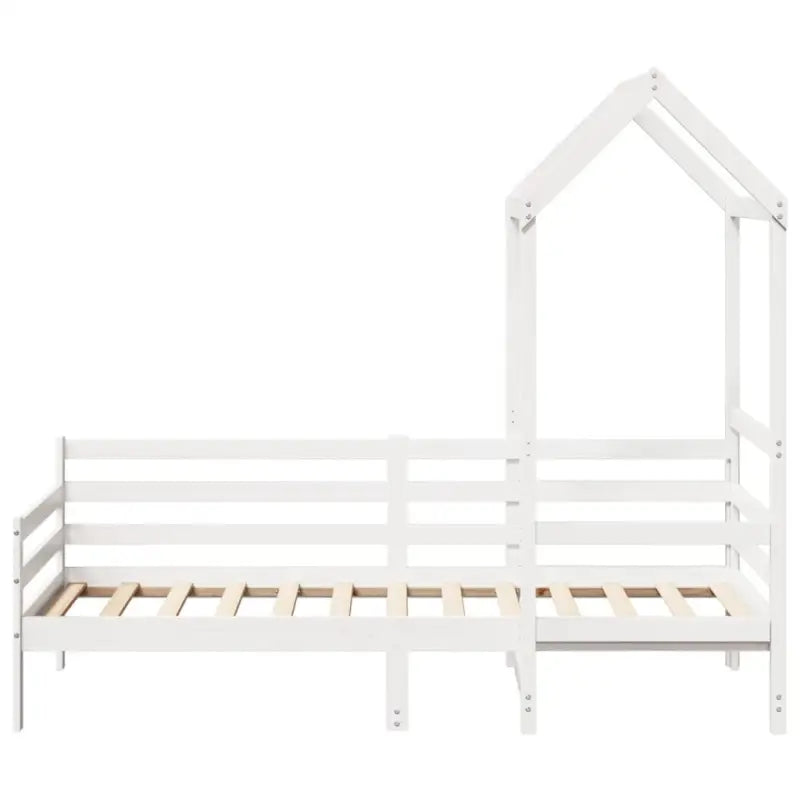 Massief grenenhout slaapbank met open zijdeur in wit materiaal - Bedden & bedframes