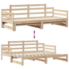Massief Grenenhouten 2-in-1 slaapbank met onderschuifbed - Bedden & bedframes