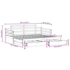 Massief Grenenhouten 2-in-1 slaapbank met onderschuifbed - Bedden & bedframes