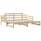 Massief Grenenhouten 2-in-1 slaapbank met onderschuifbed - Bedden & bedframes