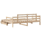 Massief Grenenhouten 2-in-1 slaapbank met onderschuifbed - Bedden & bedframes