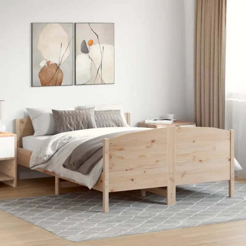 Massief Grenenhouten Bedframe met Multiplex Lattenbodem - Naturel / 160 x 200 cm - Bedden & bedframes