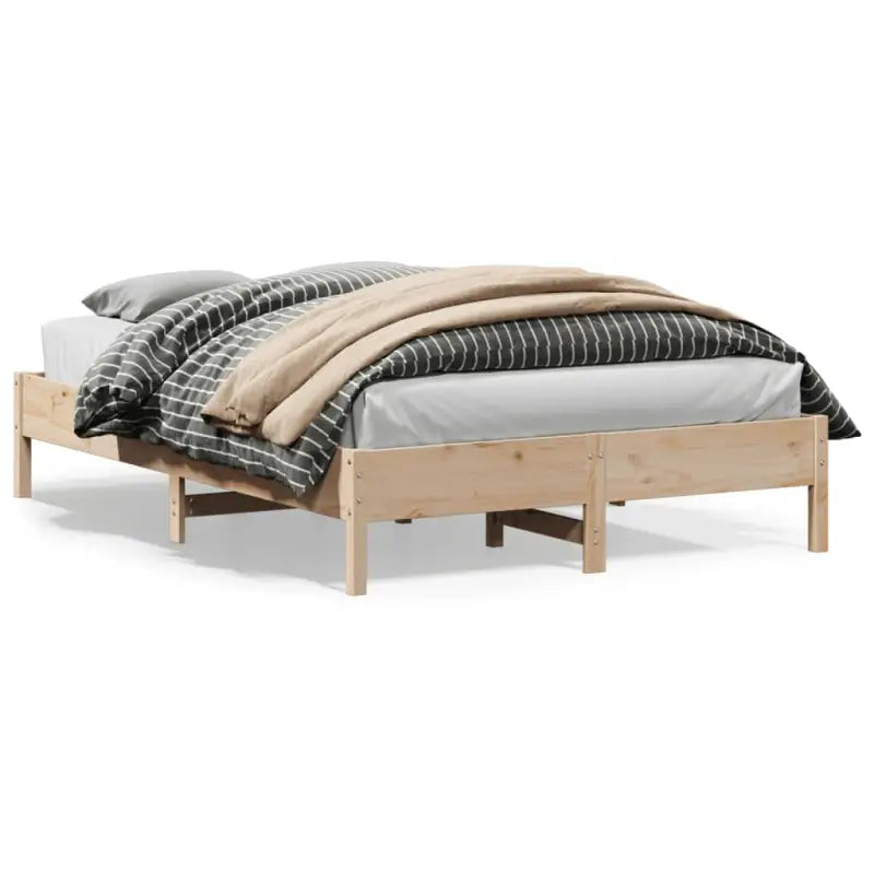 Massief Grenenhouten bedframe met multiplex lattenbodem voor optimale slaap - Naturel / 140 x 200 cm - Bedden &