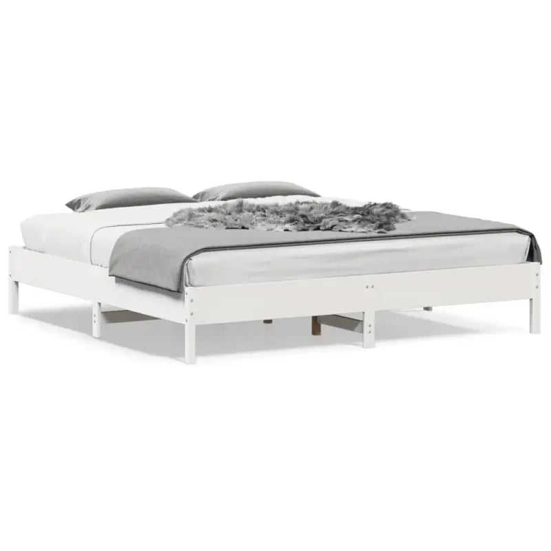 Massief Grenenhouten bedframe met multiplex lattenbodem voor optimale slaap - Wit / 200 x 200 cm - Bedden & bedframes