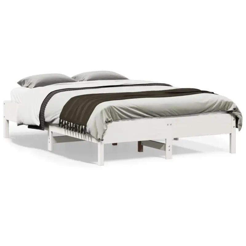 Massief Grenenhouten bedframe met multiplex lattenbodem voor optimale slaap - Wit / 135 x 190 cm - Bedden & bedframes
