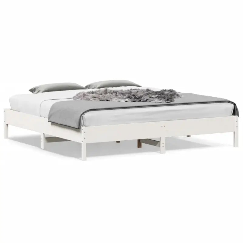 Massief Grenenhouten bedframe met multiplex lattenbodem voor optimale slaap - Wit / 180 x 200 cm - Bedden & bedframes