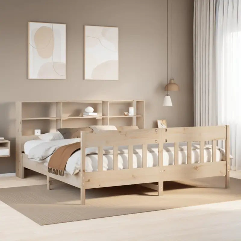 Massief grenenhouten bedframe met uitstekende ondersteuning voor een goede nachtrust - Naturel / 200 x 200 cm - Bedden