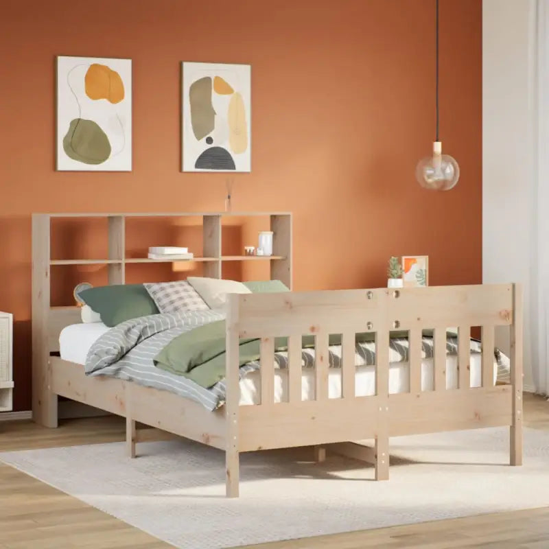 Massief grenenhouten bedframe met uitstekende ondersteuning voor een goede nachtrust - Naturel / 140 x 200 cm - Bedden