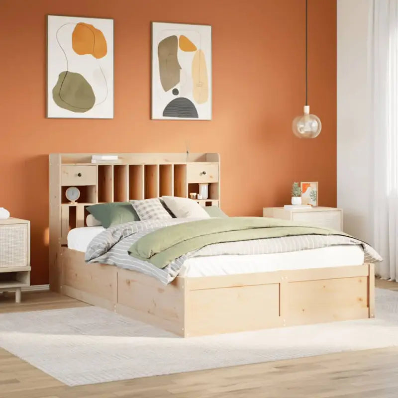 Massief Grenenhouten Bedframe voor Comfort en Natuurlijke Interieurstijl - Naturel / 140 x 190 cm - Bedden & bedframes
