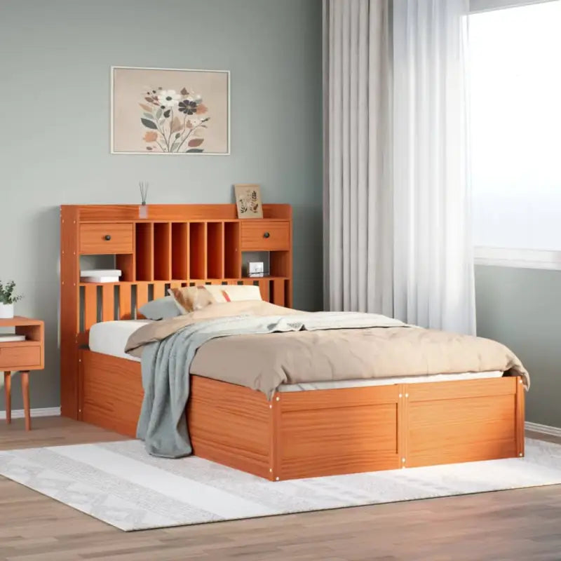 Massief Grenenhouten Bedframe voor Comfort en Natuurlijke Interieurstijl - Wasbruin / 120 x 200 cm - Bedden & bedframes