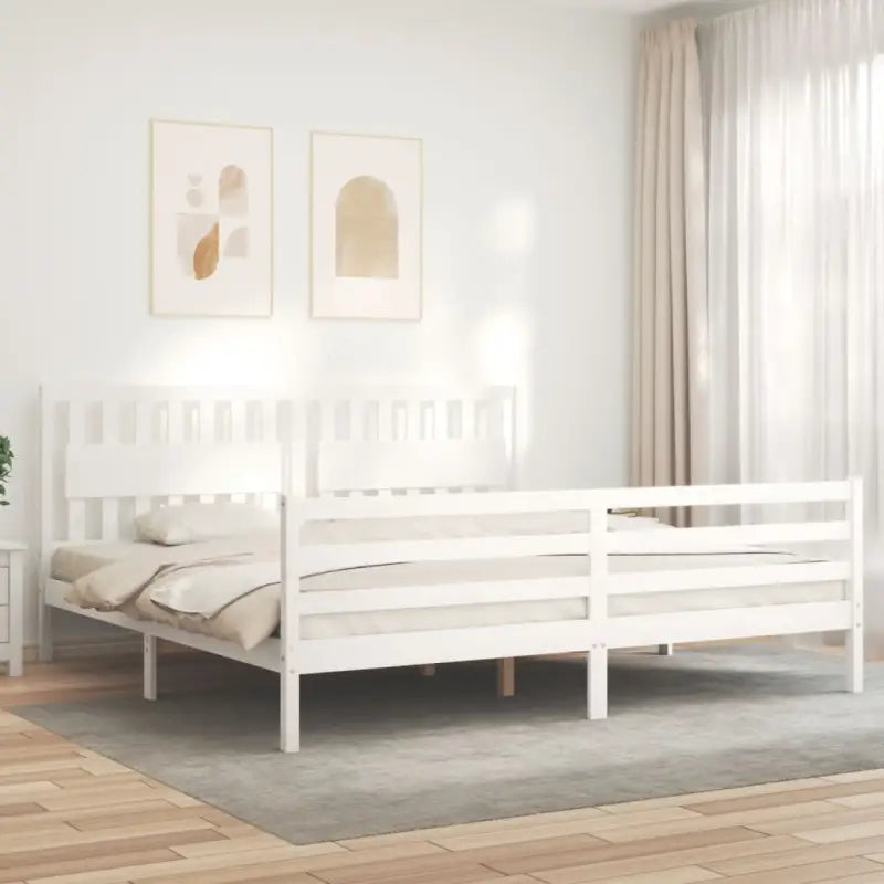Massief Grenenhouten Bedframe voor Comfort en Natuurlijke Decoratie - Wit / 200 x 200 cm - Bedden & bedframes