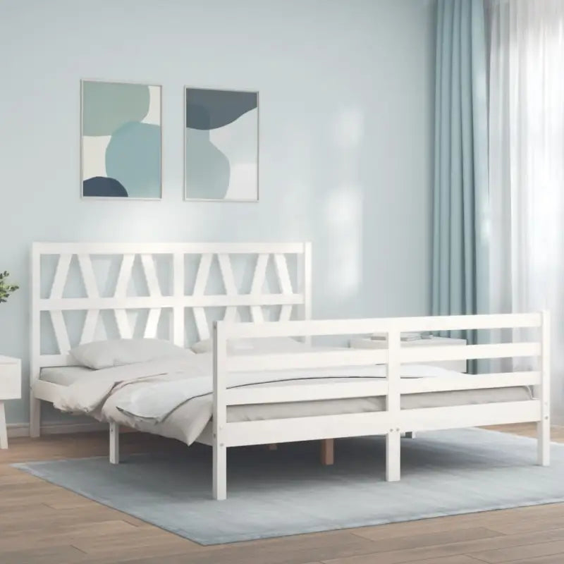 Massief grenenhouten bedframe voor comfortabele nachtrust - Wit / 160 x 200 cm - Bedden & bedframes