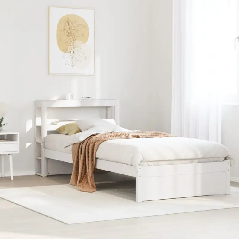 Massief Grenenhouten Bedframe voor een Comfortabele en Decoratieve Slaapruimte - Wit / 100 x 200 cm - Bedden & bedframes