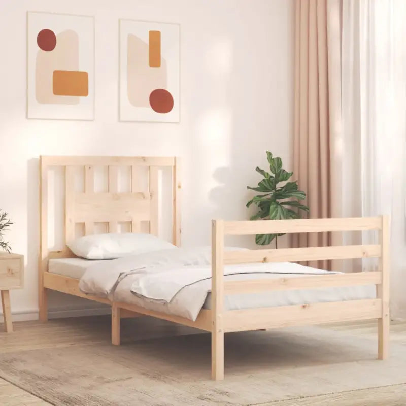Massief Grenenhouten Bedframe voor Een Comfortabele Nacht Slapen - Naturel / 100 x 200 cm - Bedden & bedframes