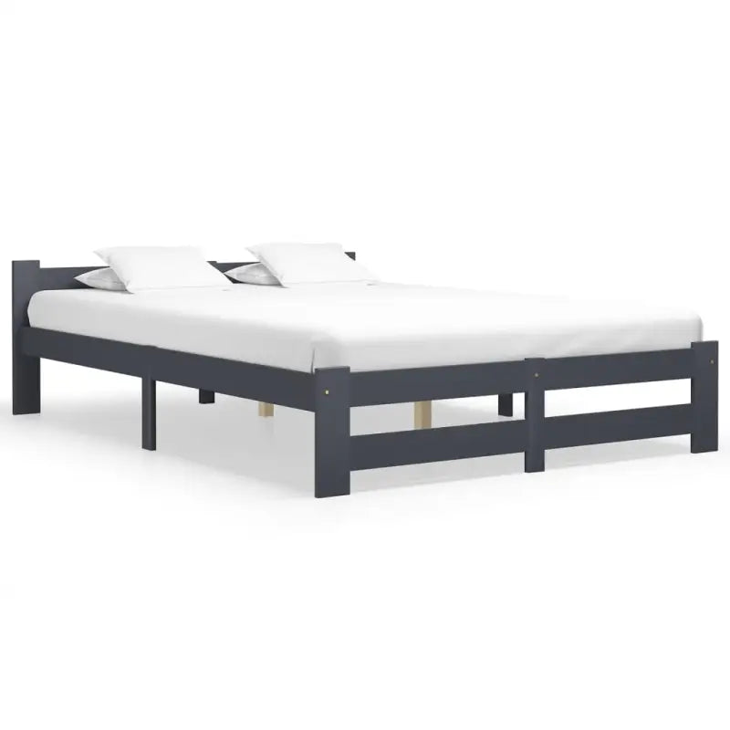 Massief Grenenhouten Bedframe voor een Elegante Slaapkamerstijl - Donkergrijs / 180 x 200 cm - Bedden & bedframes