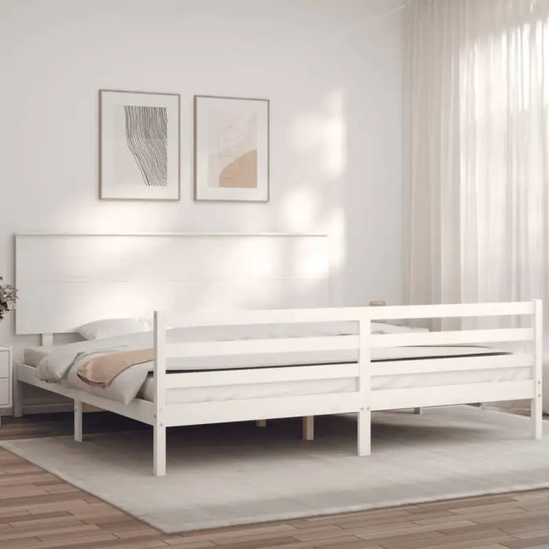 Massief grenenhouten bedframe voor een goede nachtrust en natuurlijk interieur - Wit / 200 x 200 cm - Bedden & bedframes