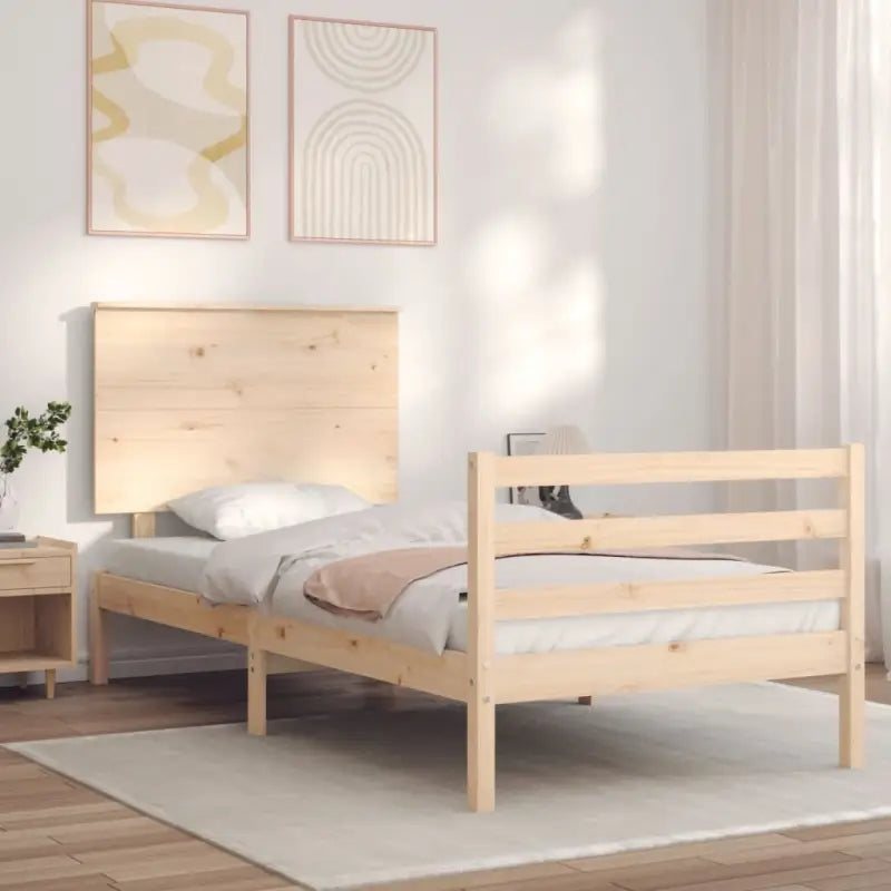 Massief grenenhouten bedframe voor een goede nachtrust en natuurlijk interieur - Naturel / 90 x 200 cm - Bedden &