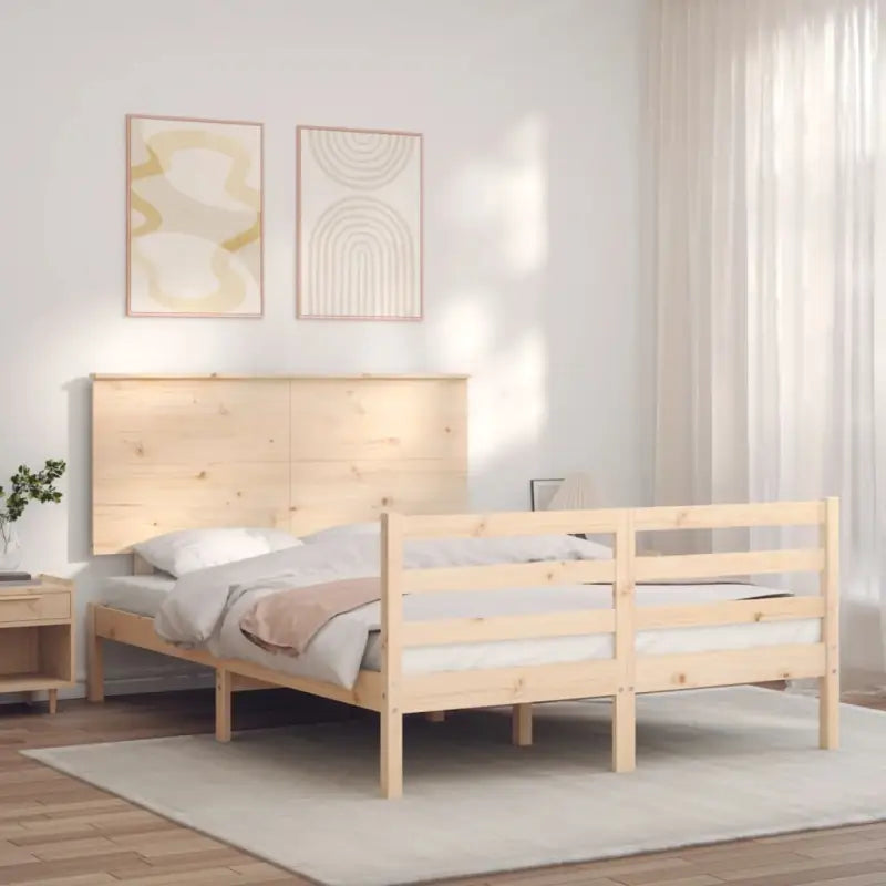 Massief grenenhouten bedframe voor een goede nachtrust en natuurlijk interieur - Naturel / 120 x 200 cm - Bedden &
