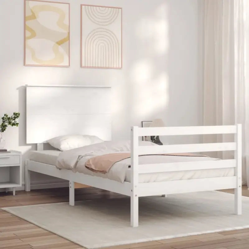 Massief grenenhouten bedframe voor een goede nachtrust en natuurlijk interieur - Wit / 100 x 200 cm - Bedden & bedframes