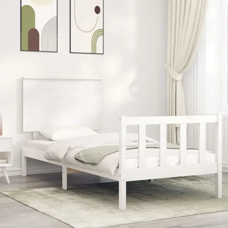 Massief grenenhouten bedframe voor een goede nachtrust en stijlvol interieur - Wit / 90 x 200 cm - Bedden & bedframes