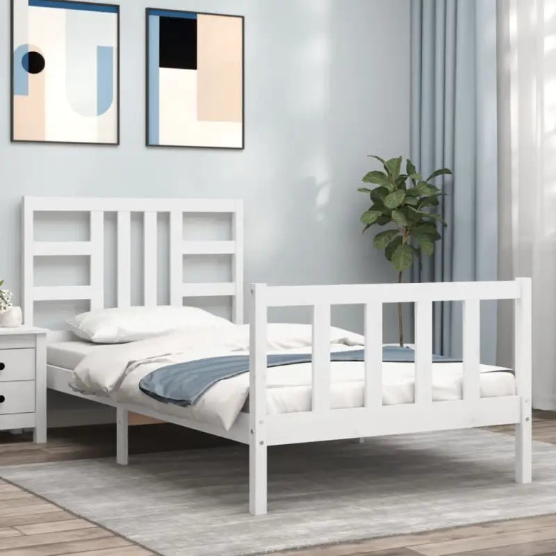 Massief grenenhouten bedframe voor een goede nachtrust - Wit / 100 x 200 cm - Bedden & bedframes