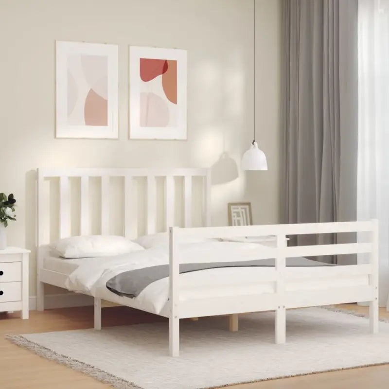 Massief grenenhouten bedframe voor een goede nachtrust - Wit / 140 x 200 cm - Bedden & bedframes