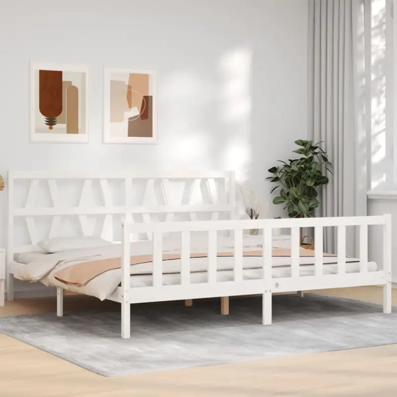 Massief Grenenhouten Bedframe voor een Goede Nachtrust - Wit / 200 x 200 cm - Bedden & bedframes