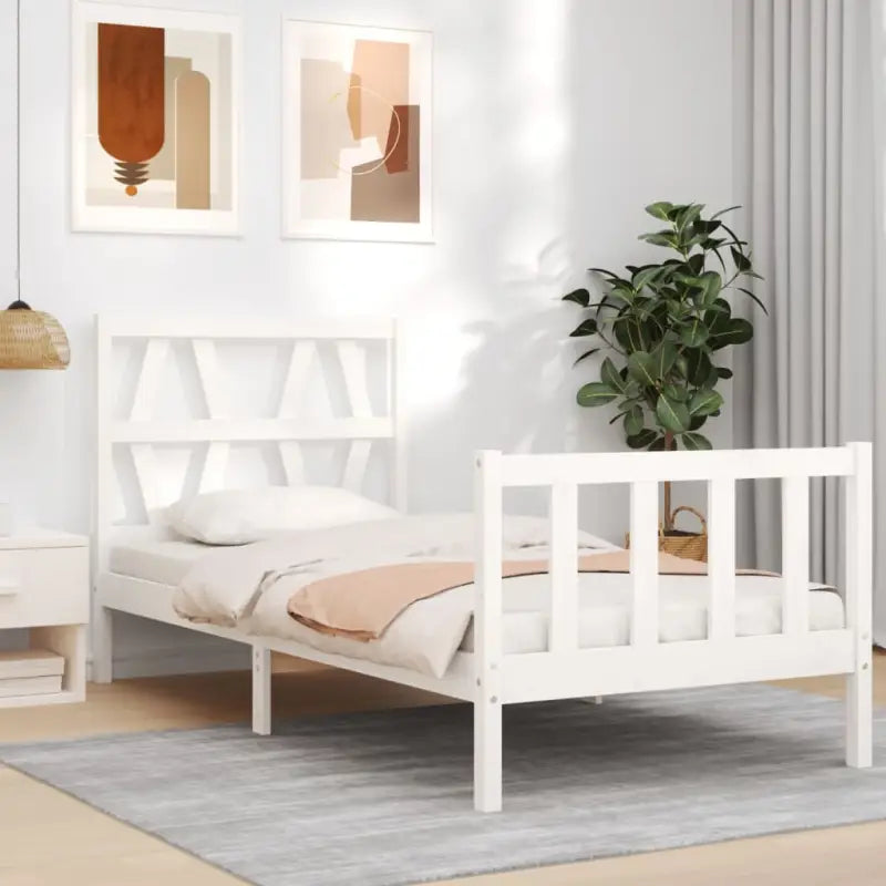 Massief Grenenhouten Bedframe voor een Goede Nachtrust - Wit / 90 x 190 cm - Bedden & bedframes