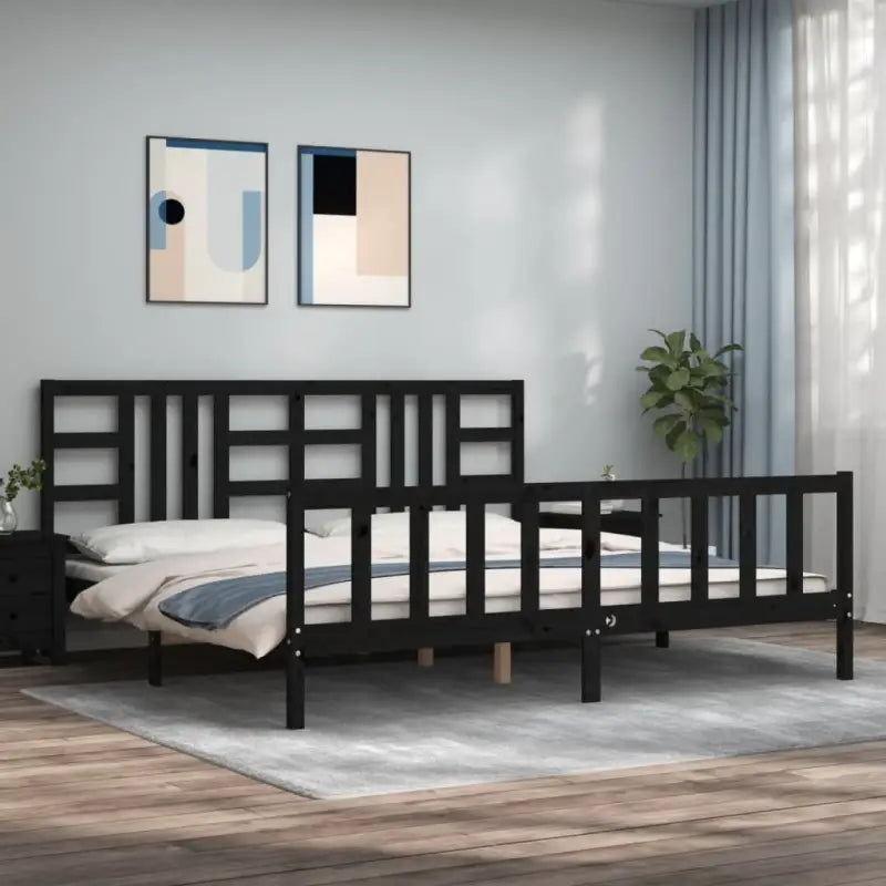 Massief grenenhouten bedframe voor een goede nachtrust - Zwart / 200 x 200 cm - Bedden & bedframes