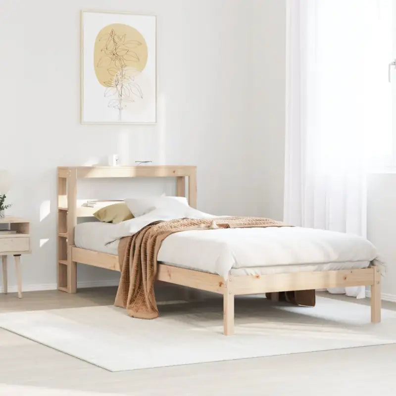 Massief grenenhouten bedframe voor een natuurlijke en comfortabele slaapkamer - Naturel / 100 x 200 cm - Bedden &