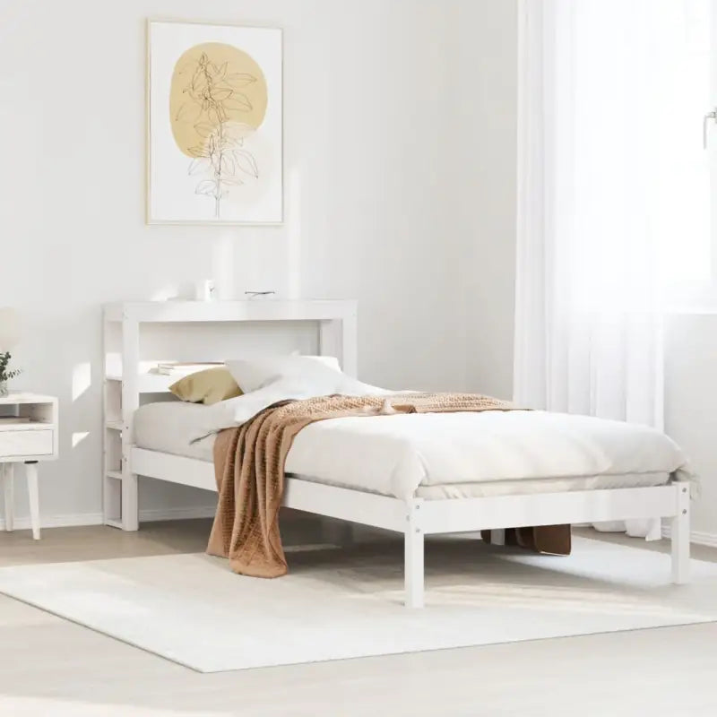 Massief grenenhouten bedframe voor een natuurlijke en comfortabele slaapkamer - Wit / 100 x 200 cm - Bedden & bedframes