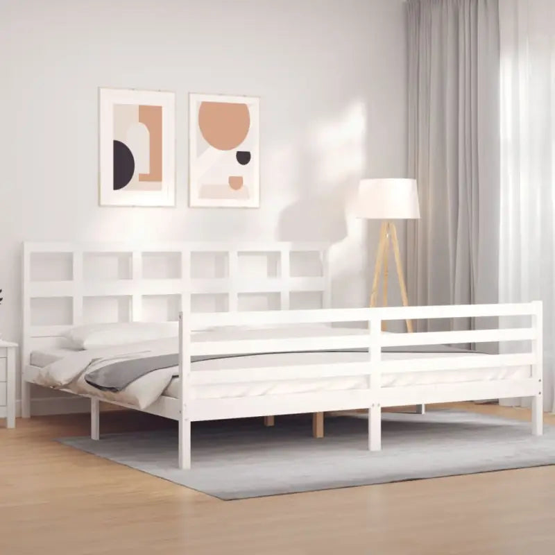 Massief grenenhouten bedframe voor een natuurlijke en comfortabele slaap - Wit / 180 x 200 cm - Bedden & bedframes