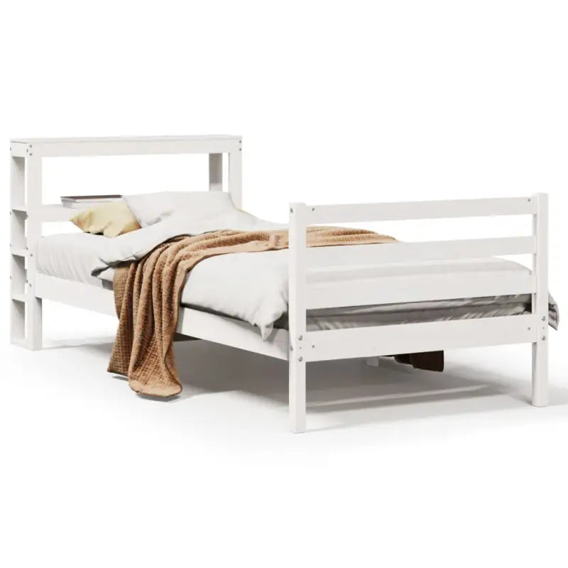 Massief grenenhouten bedframe voor een natuurlijke en comfortabele slaapkamer - Wit / 100 x 200 cm - Bedden & bedframes