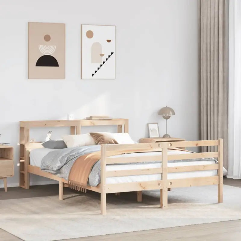 Massief Grenenhouten Bedframe voor een Natuurlijke en Decoratieve Slaapruimte - Wit / 160 x 200 cm - Bedden & bedframes