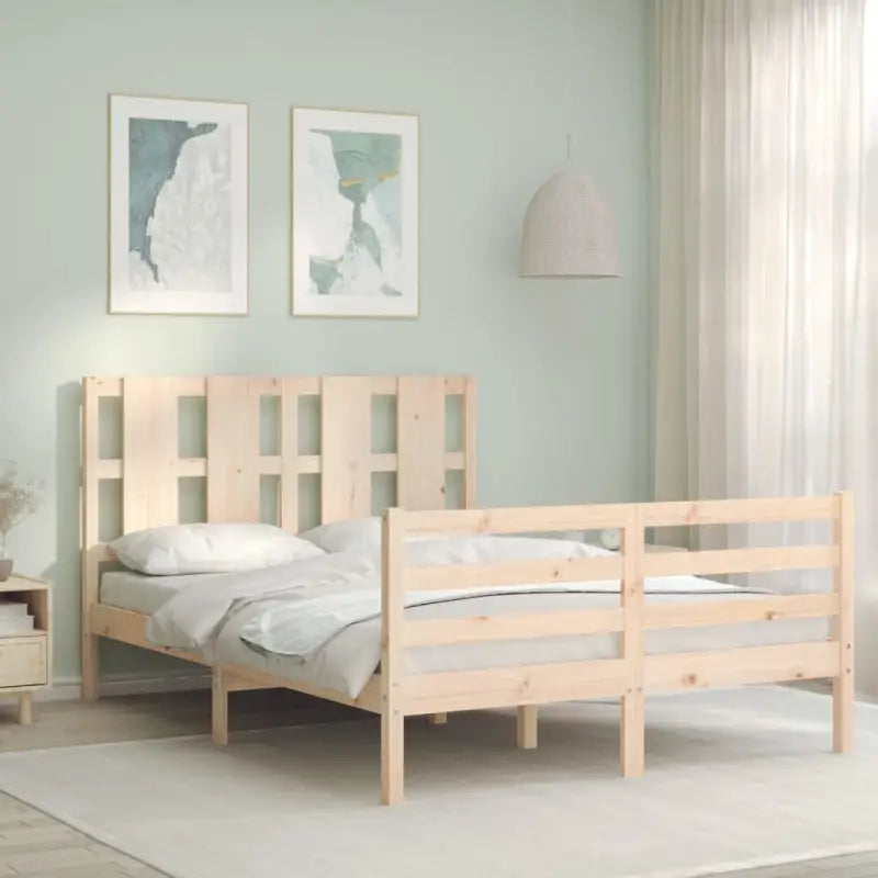 Massief grenenhouten bedframe voor een natuurlijke en praktische inrichting - Naturel / 140 x 200 cm - Bedden &